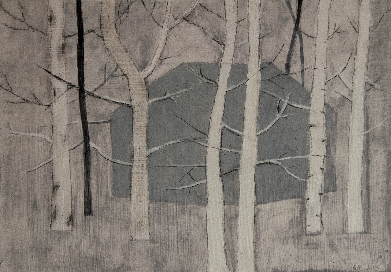 Aneta Posecka - Lapland, acryl op paneel, 30x21cm