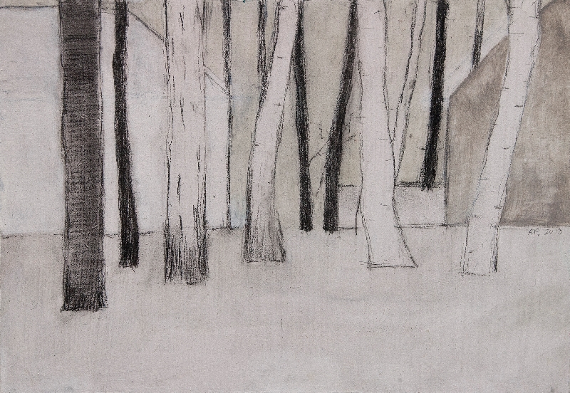 Aneta Posecka - Lapland, acryl op paneel, 30x21cm