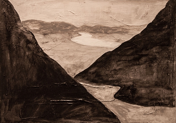 Aneta Posecka - Lapland, acryl op paneel, 50x40cm