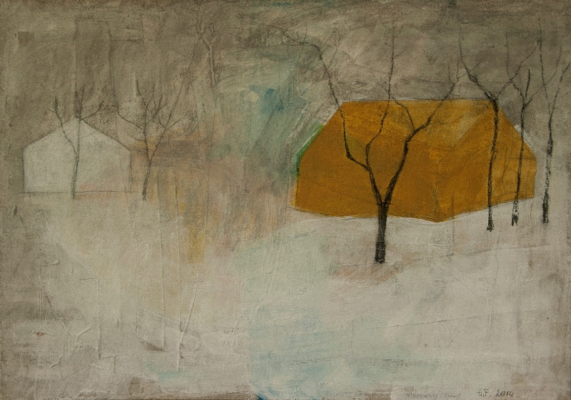 Aneta Posecka - Lapland, acryl op papier, 30x24cm