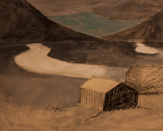 Aneta Posecka - Singi, tekening op papier, 30x24cm