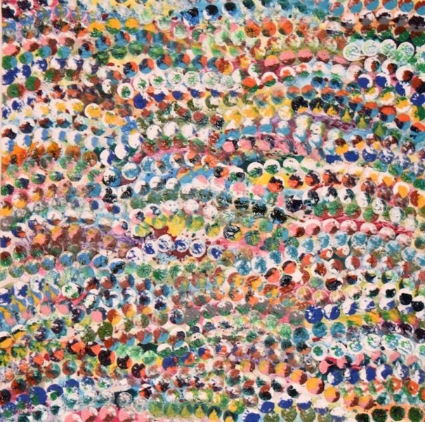 Eyal Radwinowitz - Hills Colored in Spring, acryl op linnen, 100x100cm