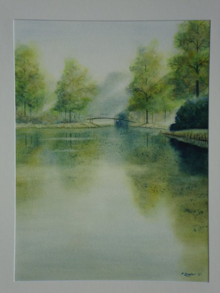 Frank Zindler - Landgoed bentam, aquarel, 50x70cm