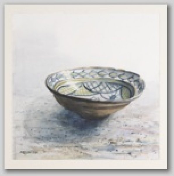 Frank Zindler - Paliestaanse schaal, aquarel, 51x61cm