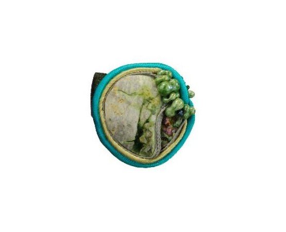 Frans Beelen - Ring textiel Serpentijn Abalone Glaskralen