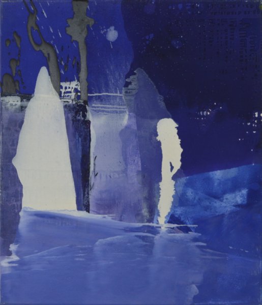 Jan Mulder - Am rande der nacht, olieverf op linnen,x60x70cm