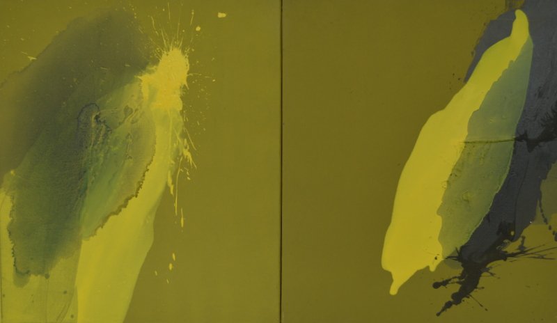 Jan Mulder - Nachtbaum, olieverf op linnen,x60x70cm, 2 luik