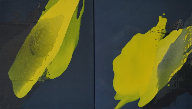 Jan Mulder - Nachtbaum, olieverf op linnen,x60x70cm, 2 luik