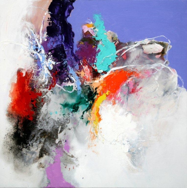 Martin van Dijk - My heart in wide open, acryl op linnen, 110x110cm