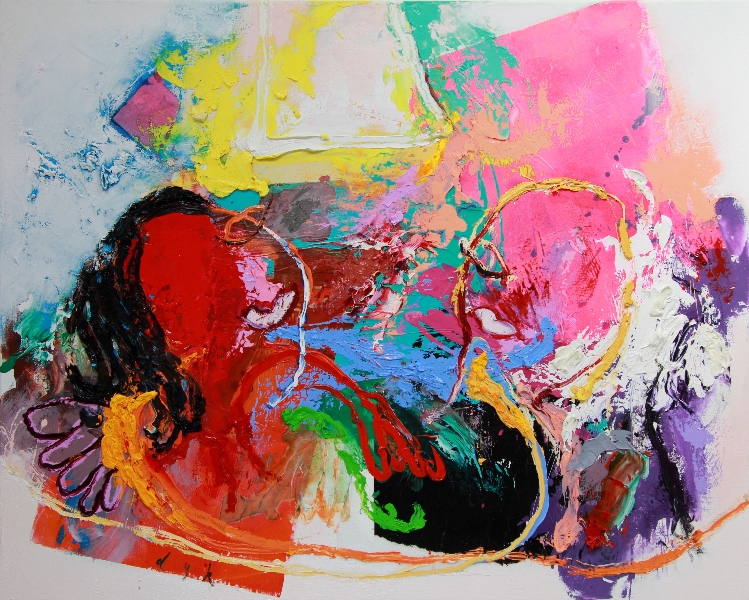 Martin van Dijk - Ontwaken, acryl op linnen, 80x100cm