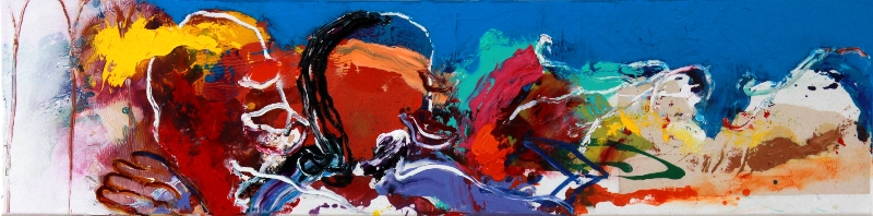 Martin van Dijk - Sa tuna, acryl op linnen, 50x120cm