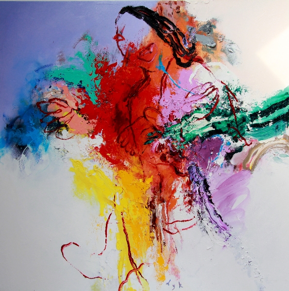 Martin van Dijk - When you walk in, acryl op linnen, 120x120cm