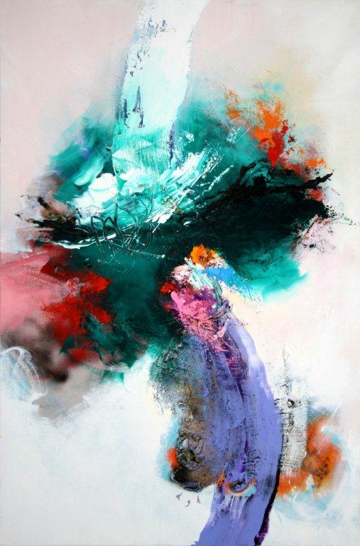 Martin van Dijk - Winters landschap, acryl op linnen, 100x150cm