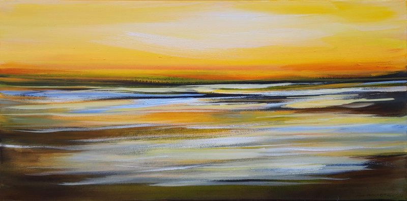 Puck Steinbrecher - Abendwatt 40x80cm