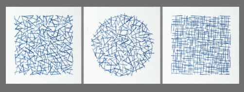 Art by Alma - Drieluik van lijnen 4x30x30cm