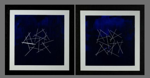 Art by Alma - Tweeluik blauw 2x50x50cm