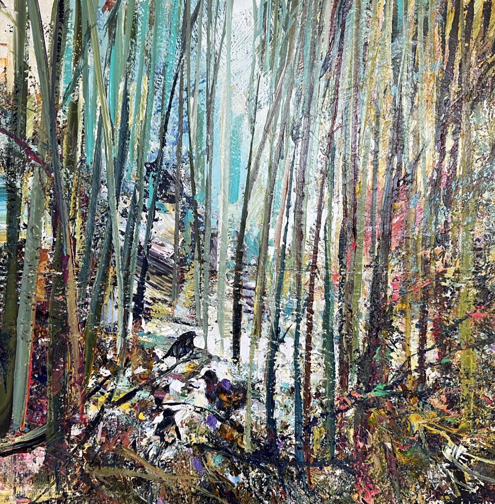 Peter Meijer - Forest and Birds 100x100cm